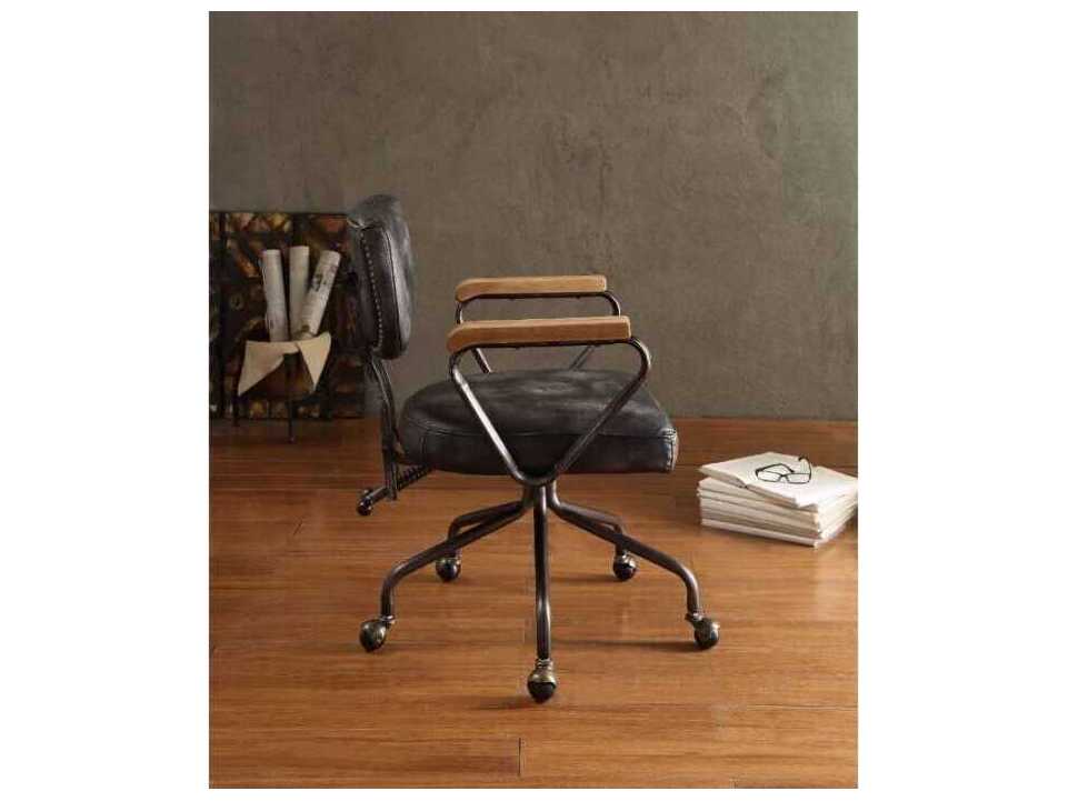 Acme Furniture Hallie Leather Swivel Tilt Task Office Chair