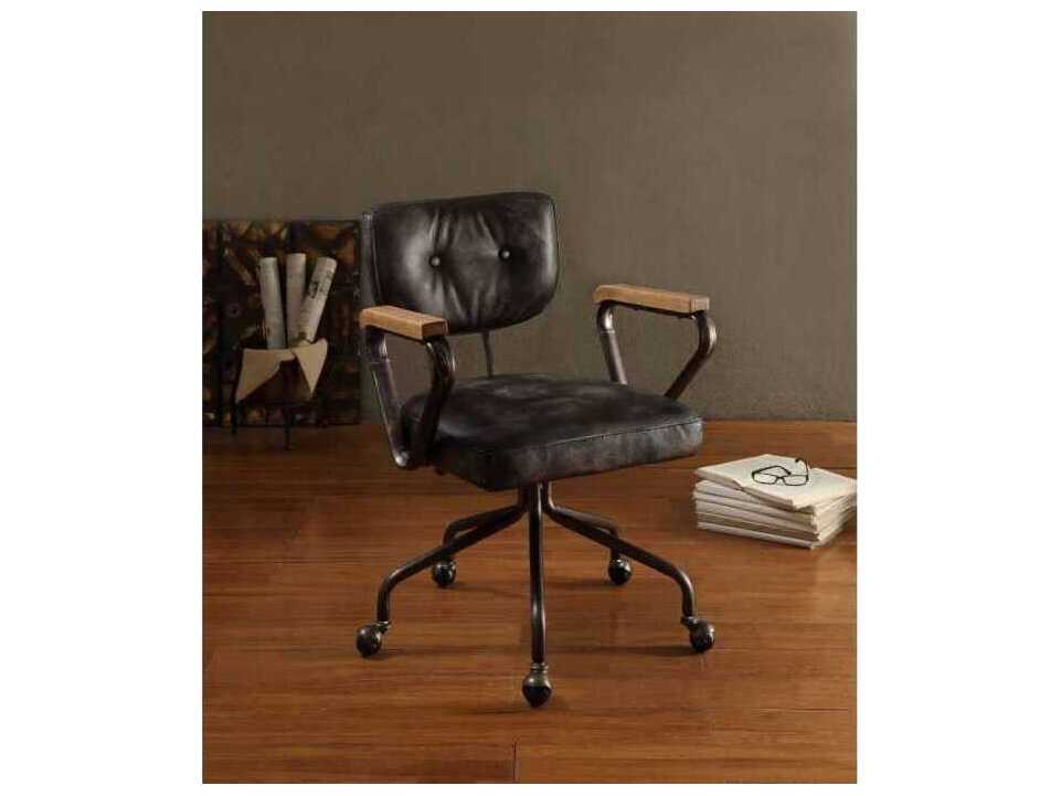 Acme Furniture Hallie Leather Swivel Tilt Task Office Chair