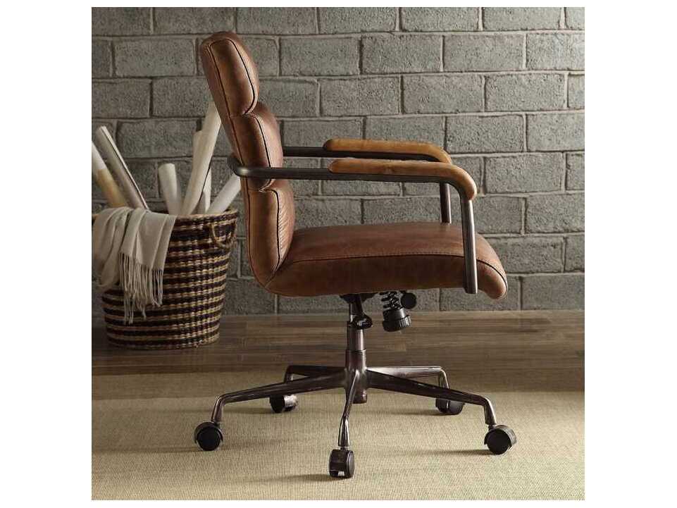 Acme Furniture Harith Leather Adjustable Swivel Task Office Chair