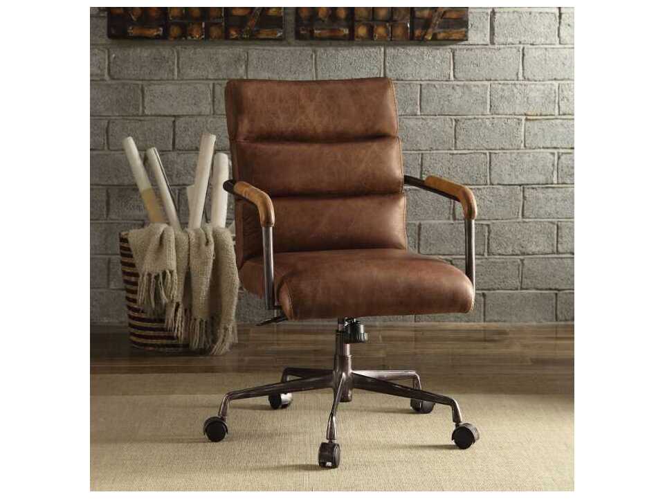 Acme Furniture Harith Leather Adjustable Swivel Task Office Chair