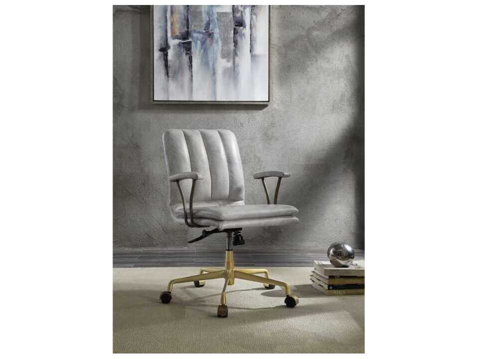 Acme Furniture Leather Adjustable Swivel Computer Office Chair