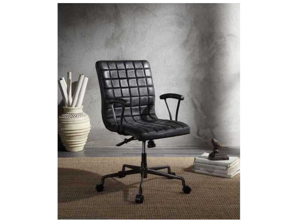 Acme Furniture Leather Adjustable Swivel Computer Office Chair