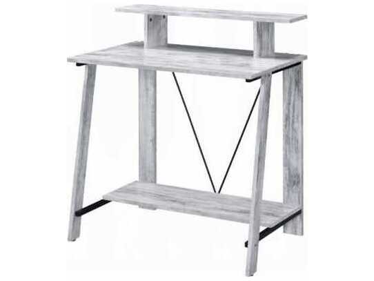 Acme Furniture Nypho Antique White Black Writing Desk