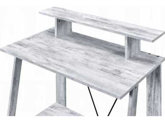 Acme Furniture Nypho Antique White Black Writing Desk