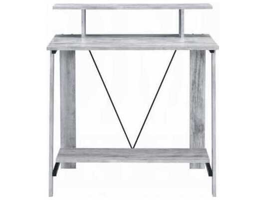 Acme Furniture Nypho Antique White Black Writing Desk