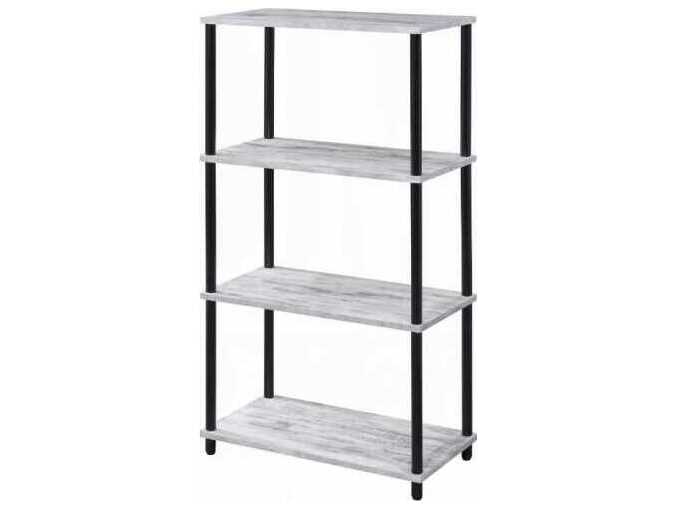 Acme Furniture Nypho Antique White Black Bookcase