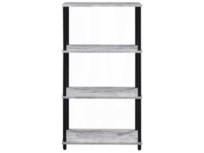 Acme Furniture Nypho Antique White Black Bookcase