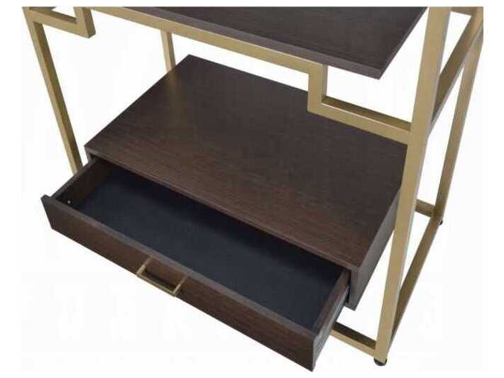 Acme Furniture Yumia Gold Walnut Bookcase