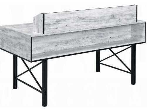 Acme Furniture Antique White Black Computer Desk