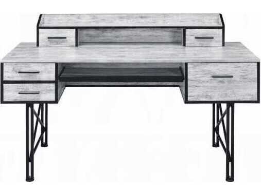 Acme Furniture Antique White Black Computer Desk