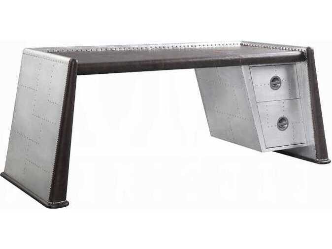 Acme Furniture Brancaster Distress Chocolate Silver Writing Desk