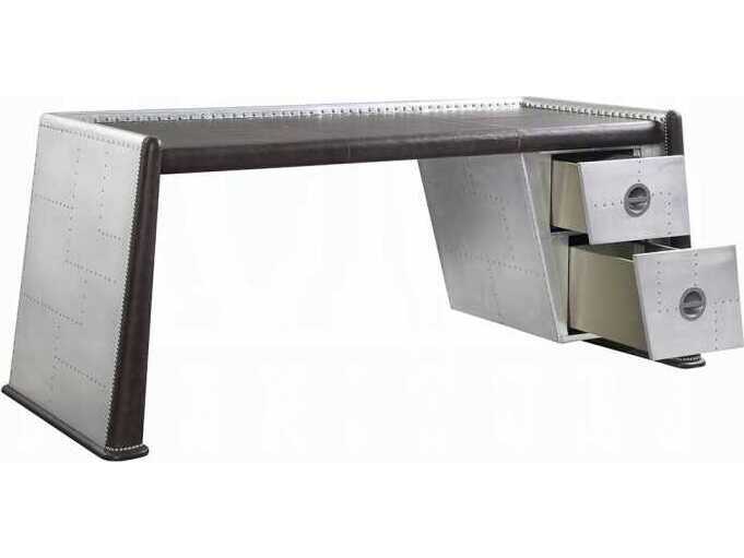 Acme Furniture Brancaster Distress Chocolate Silver Writing Desk