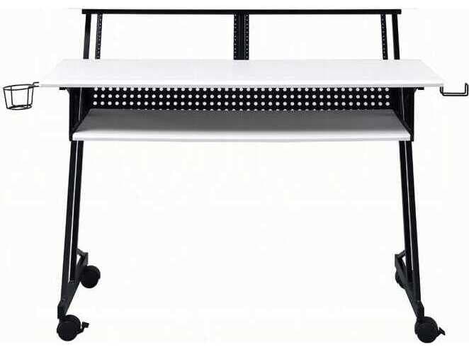 Acme Furniture Suitor White Black Computer Desk