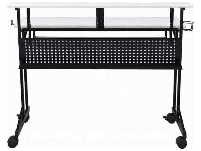 Acme Furniture Suitor White Black Computer Desk