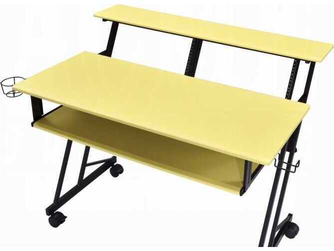 Acme Furniture Suitor Yellow Black Computer Desk