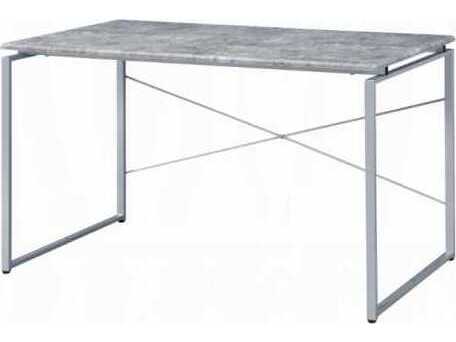 Acme Furniture Jurgen Faux Concrete Silver Writing Desk