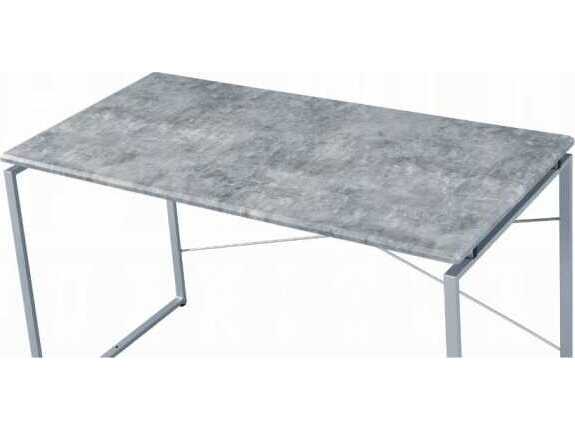 Acme Furniture Jurgen Faux Concrete Silver Writing Desk