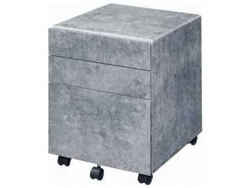 Acme Furniture Jurgen Faux Concrete Silver File Cabinet
