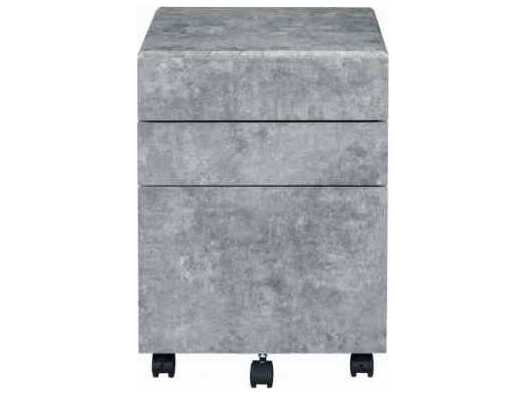 Acme Furniture Jurgen Faux Concrete Silver File Cabinet