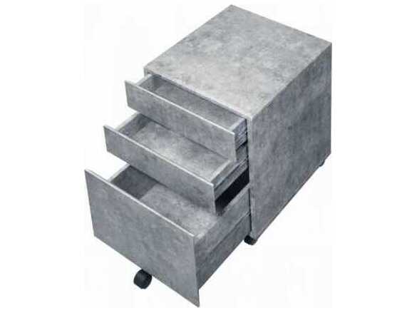 Acme Furniture Jurgen Faux Concrete Silver File Cabinet