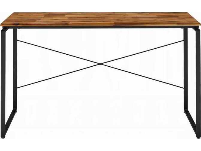 Acme Furniture Jurgen Oak Black Brown Solid Wood Writing Desk