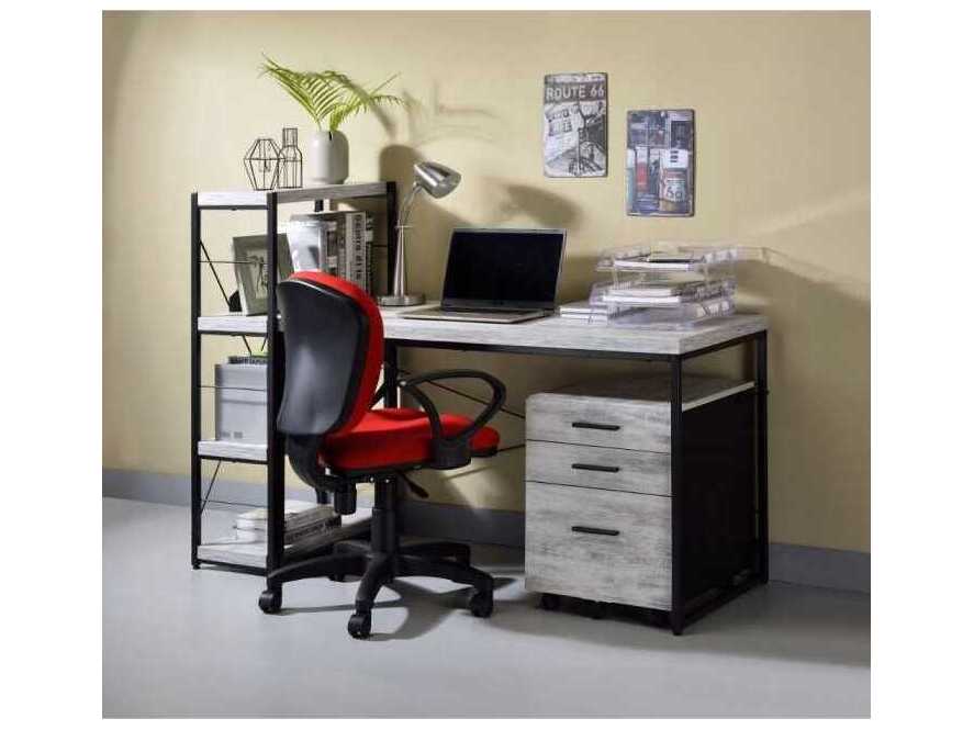 Acme Furniture Bob Antique White Black Writing Desk