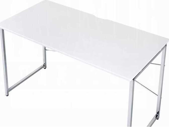Acme Furniture Tennos White Chrome Writing Desk