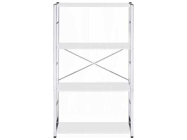 Acme Furniture Tennos White Chrome Bookcase