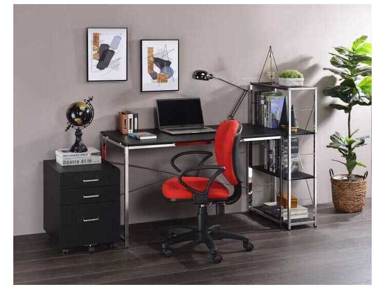 Acme Furniture Tennos Black Chrome Bookcase