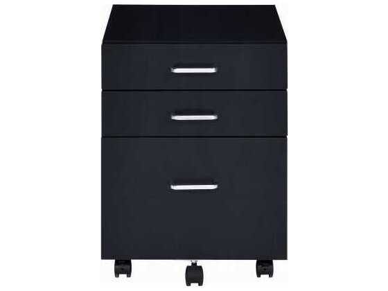 Acme Furniture Tennos Black Chrome File Cabinet