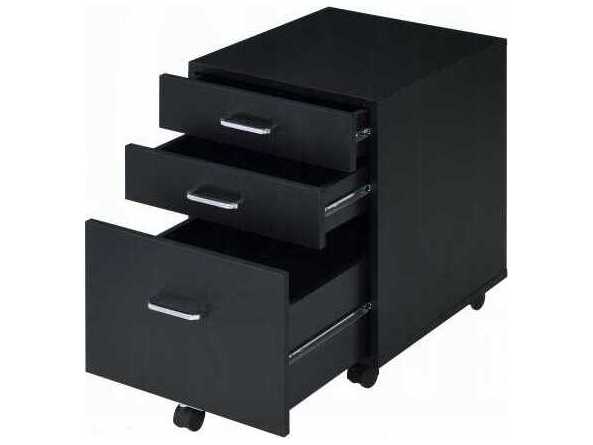 Acme Furniture Tennos Black Chrome File Cabinet