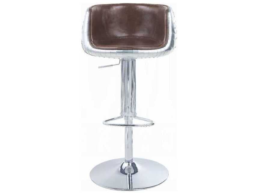 Acme Furniture Brancaster Vintage Brown Leather Adjustable Bar Stool