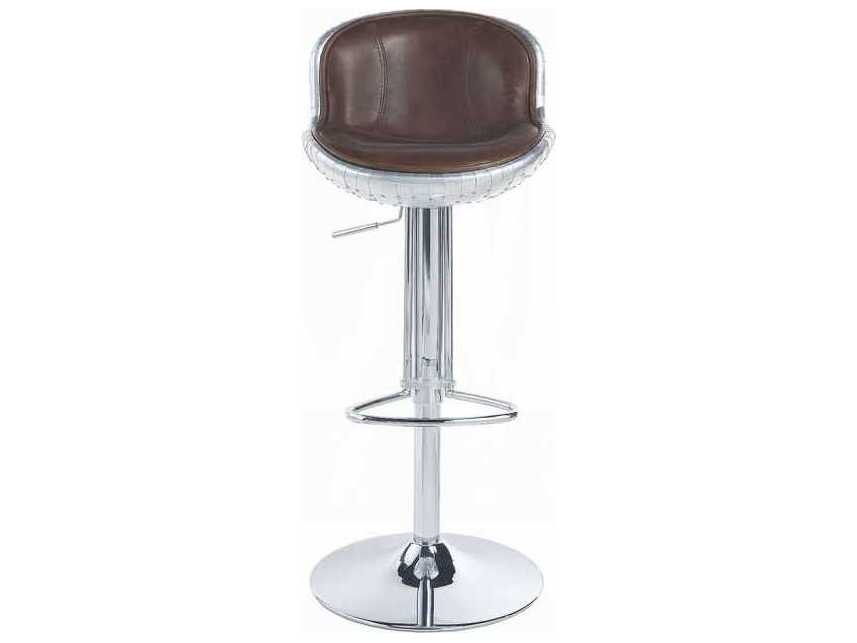 Acme Furniture Brancaster Vintage Brown Leather Adjustable Bar Stool