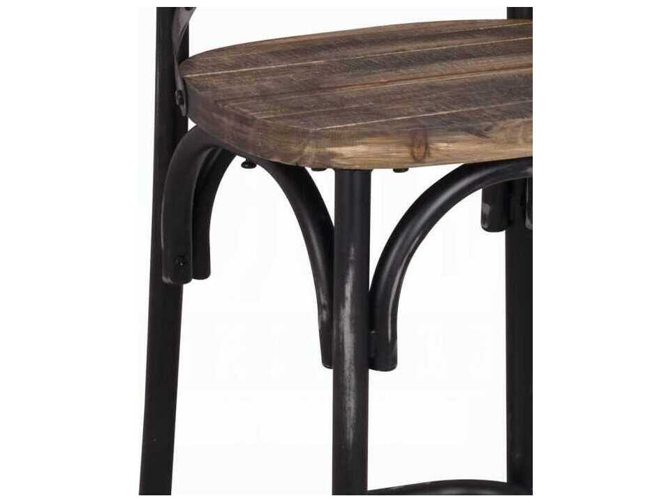 Acme Furniture Zaire Antique Black Oak Walnut Wood Bar Stool