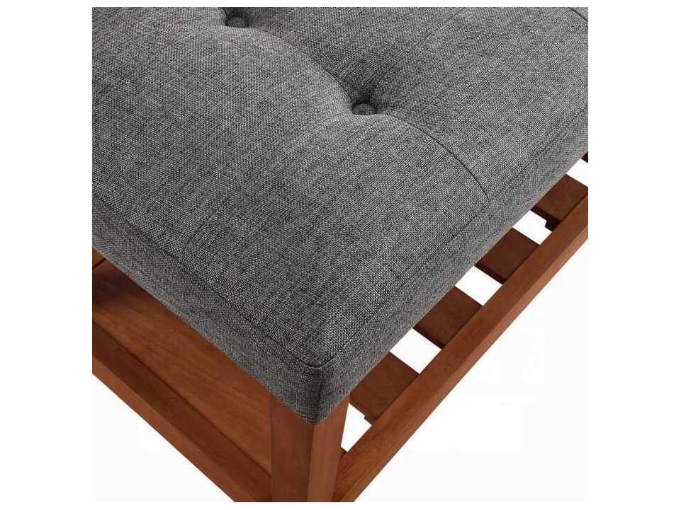 Acme Furniture Charla Gray Oak Upholstered Accent Bench