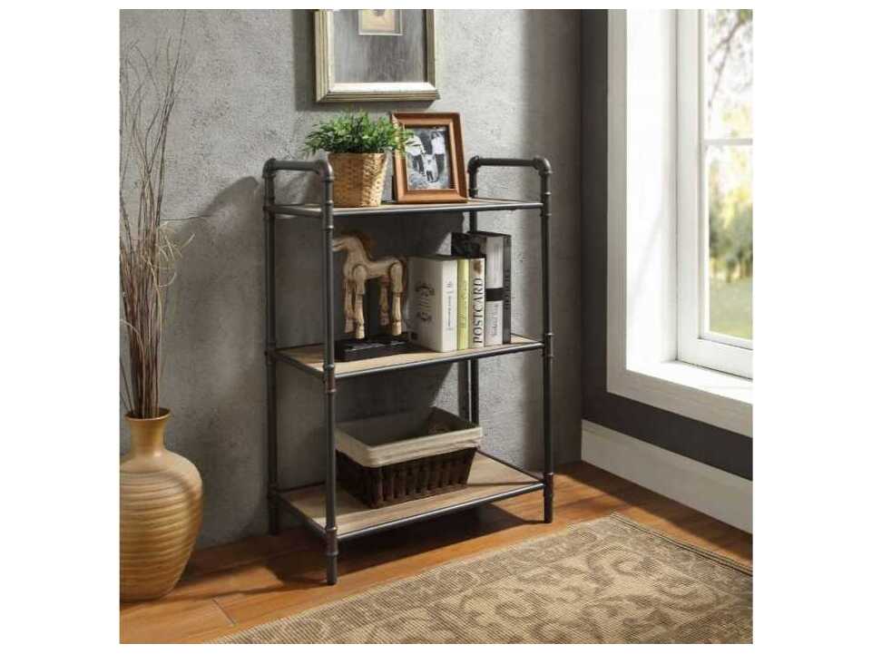 Acme Furniture Itzel Antique Oak Sandy Gray Bookcase