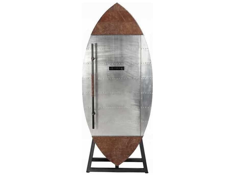 Acme Furniture Brancaster Silver Plywood Retro Brown Bar Cabinet