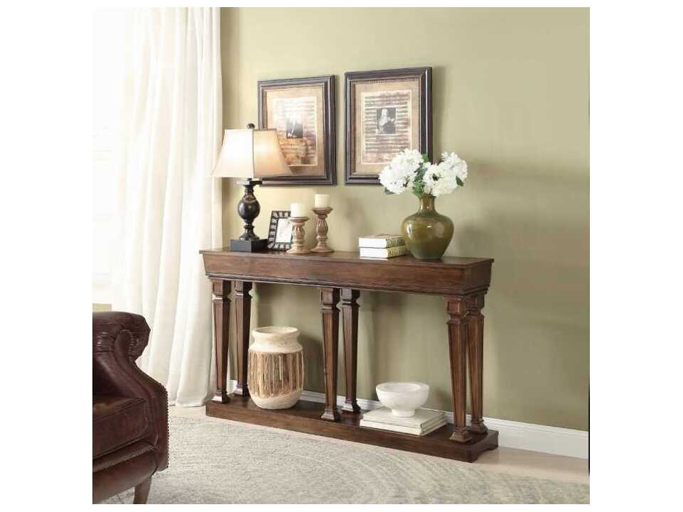 Acme Furniture Garrison Rectangular Wood Oak Console Table