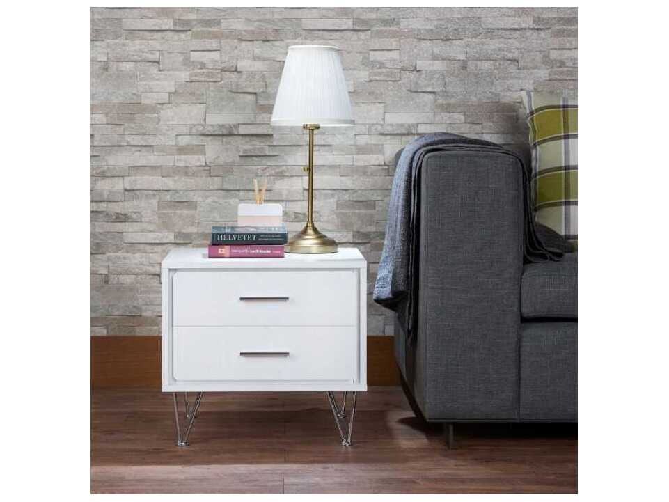 Acme Furniture Deoss Rectangular Wood White End Table