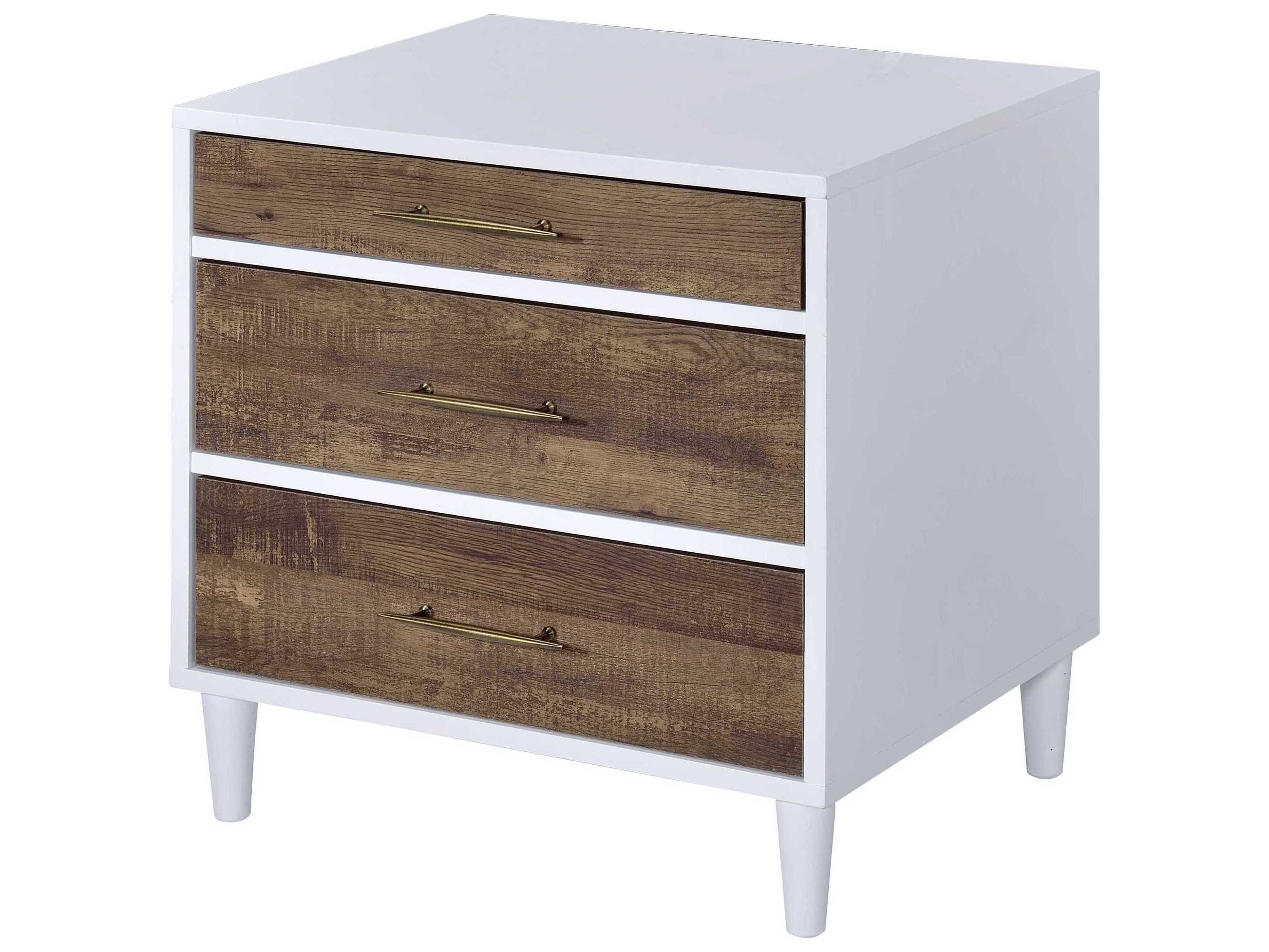 Acme Furniture 3-Drawers Rubberwood Nightstand
