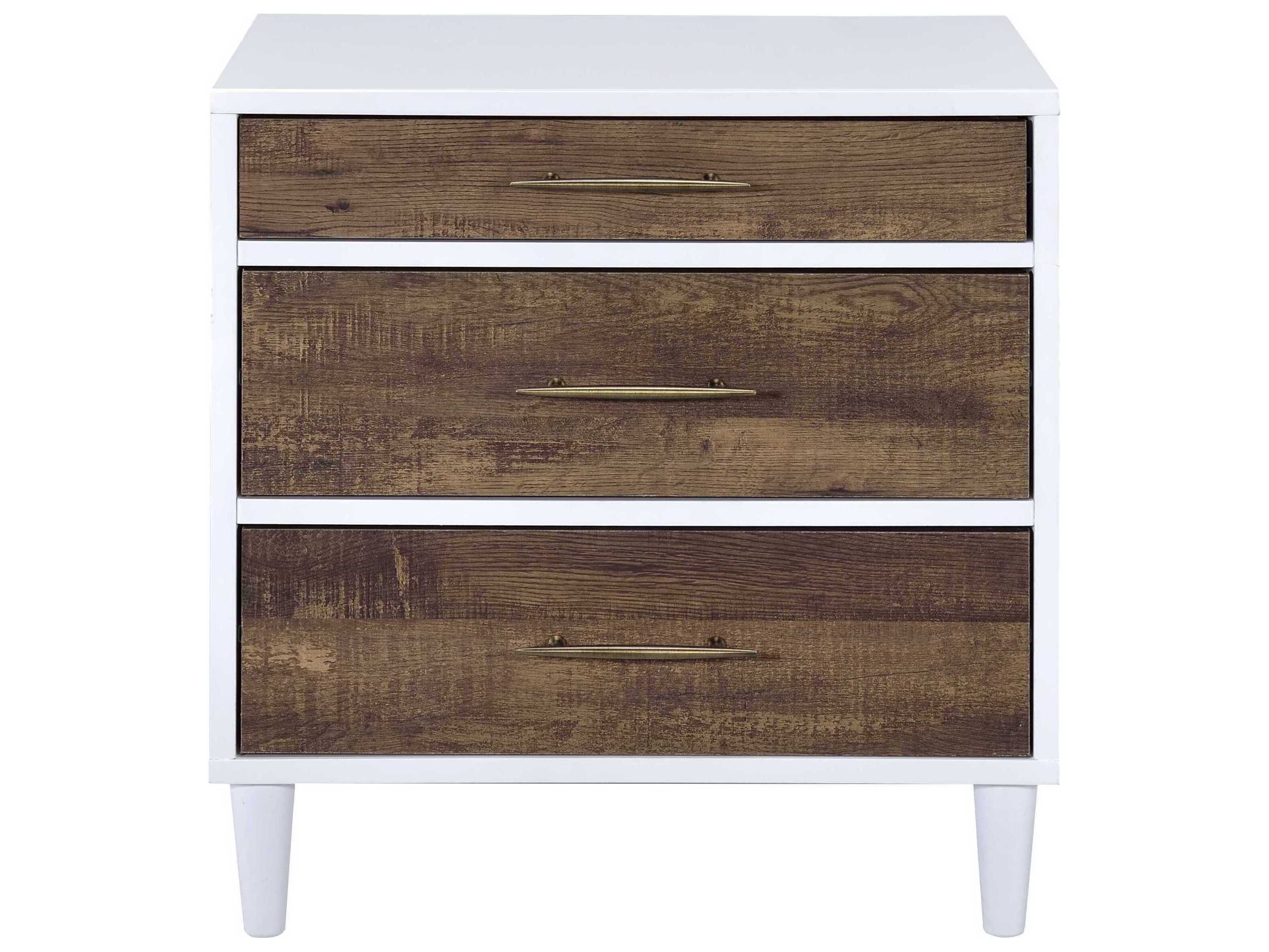Acme Furniture 3-Drawers Rubberwood Nightstand