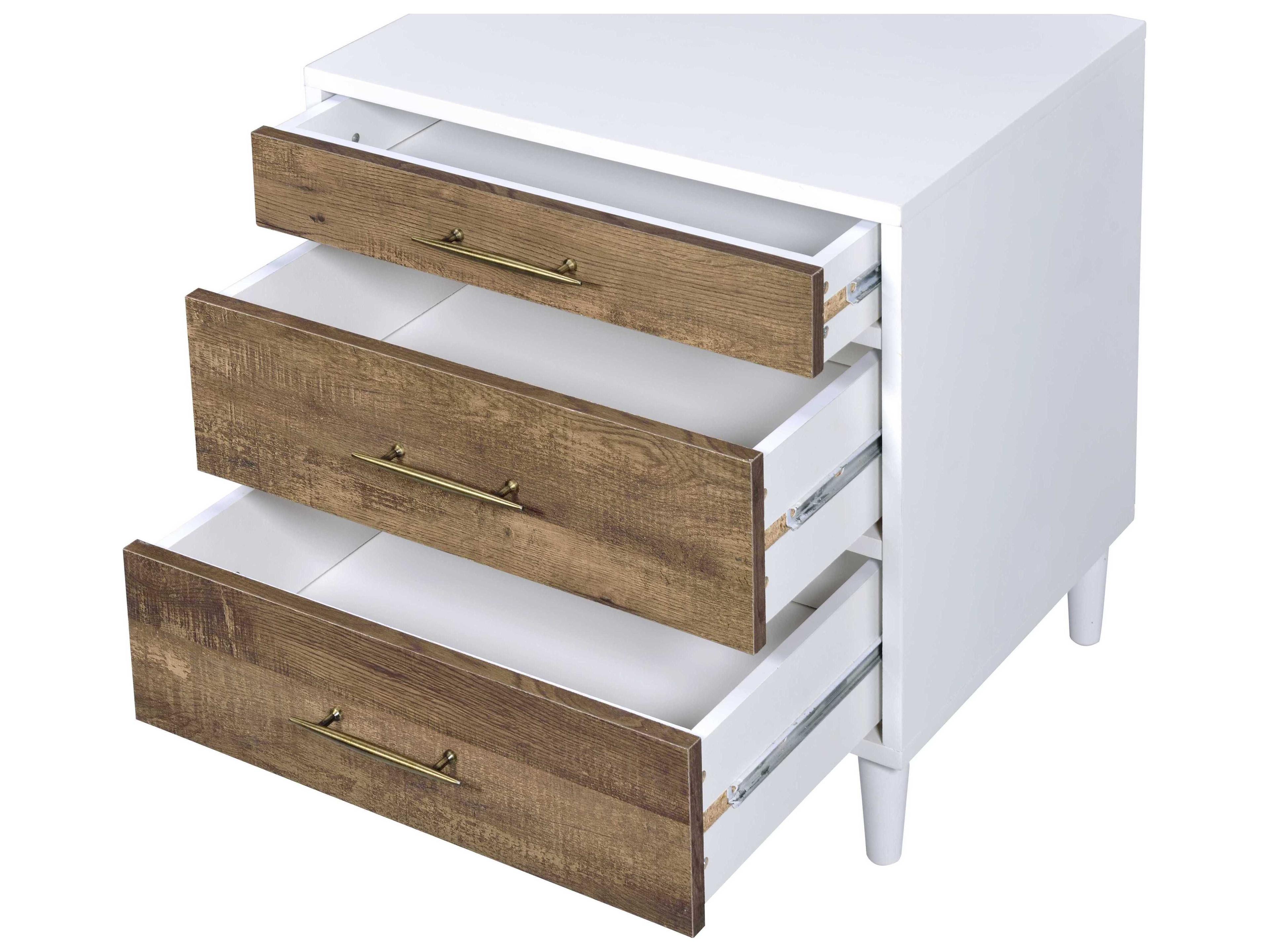 Acme Furniture 3-Drawers Rubberwood Nightstand