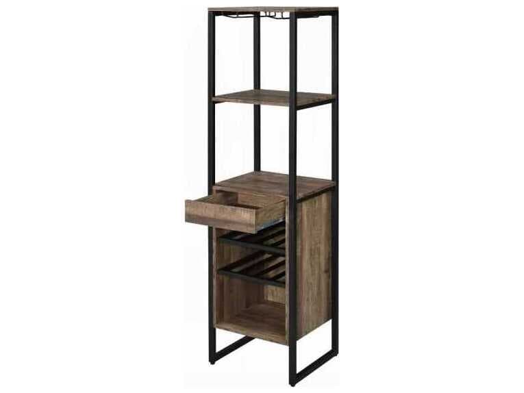 Acme Furniture Brown Weathered Oak Bar Cabinet