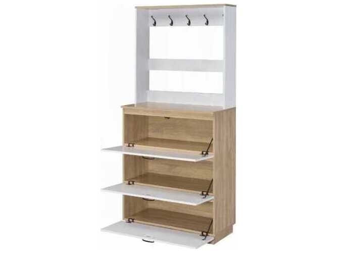 Acme Furniture Light Oak White Shoe Rack