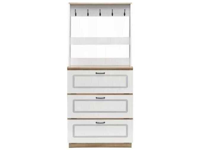 Acme Furniture Light Oak White Shoe Rack