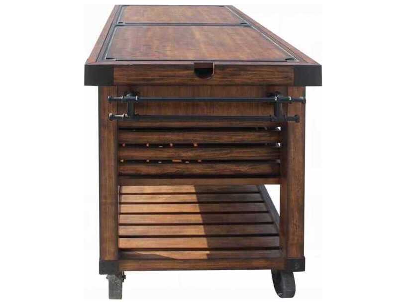 Acme Furniture Wood Brown Distressed Chestnut Bar Cart