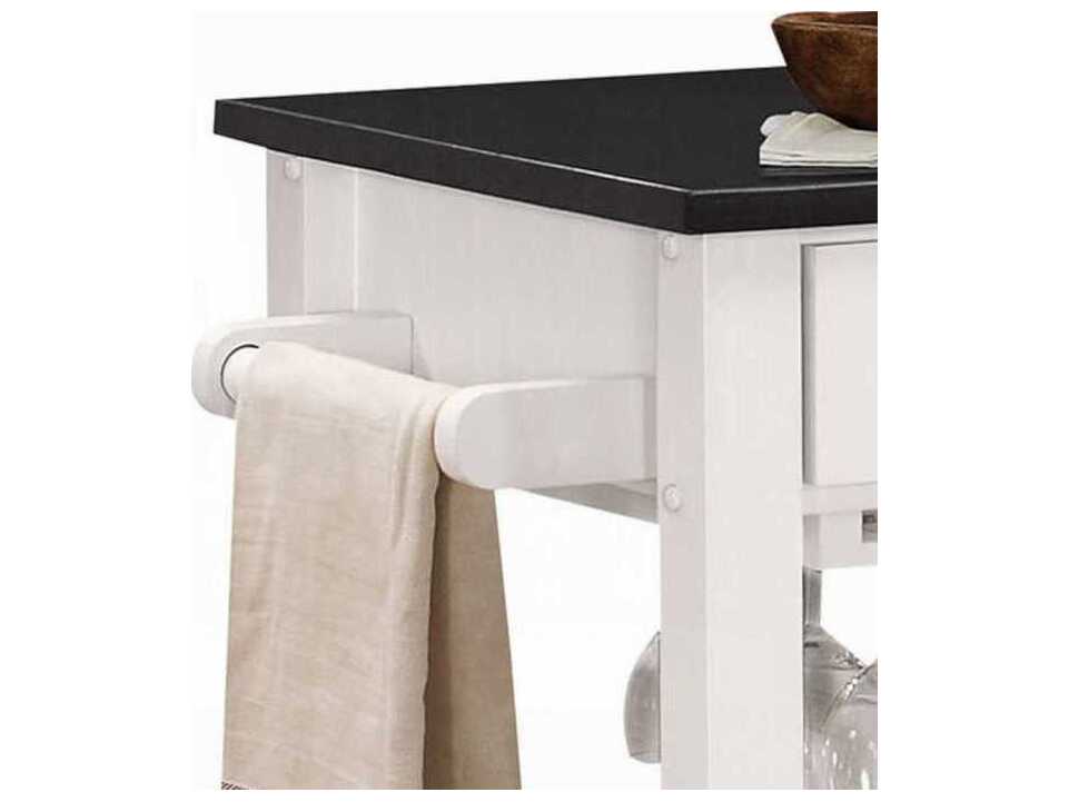 Acme Furniture Ottawa Wood Black White Bar Cart