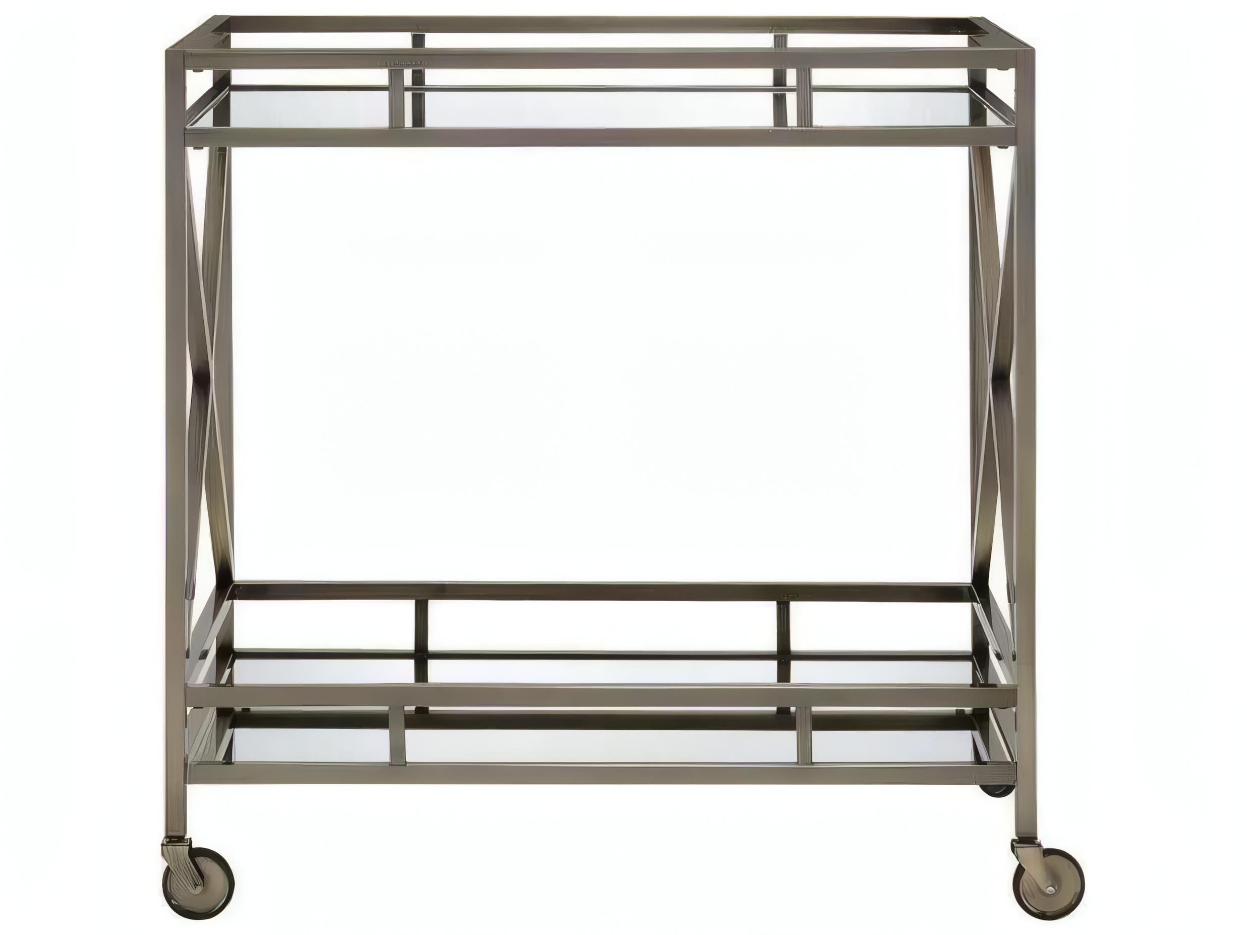 Acme Furniture Glass Antique Gold Mirror Bar Cart