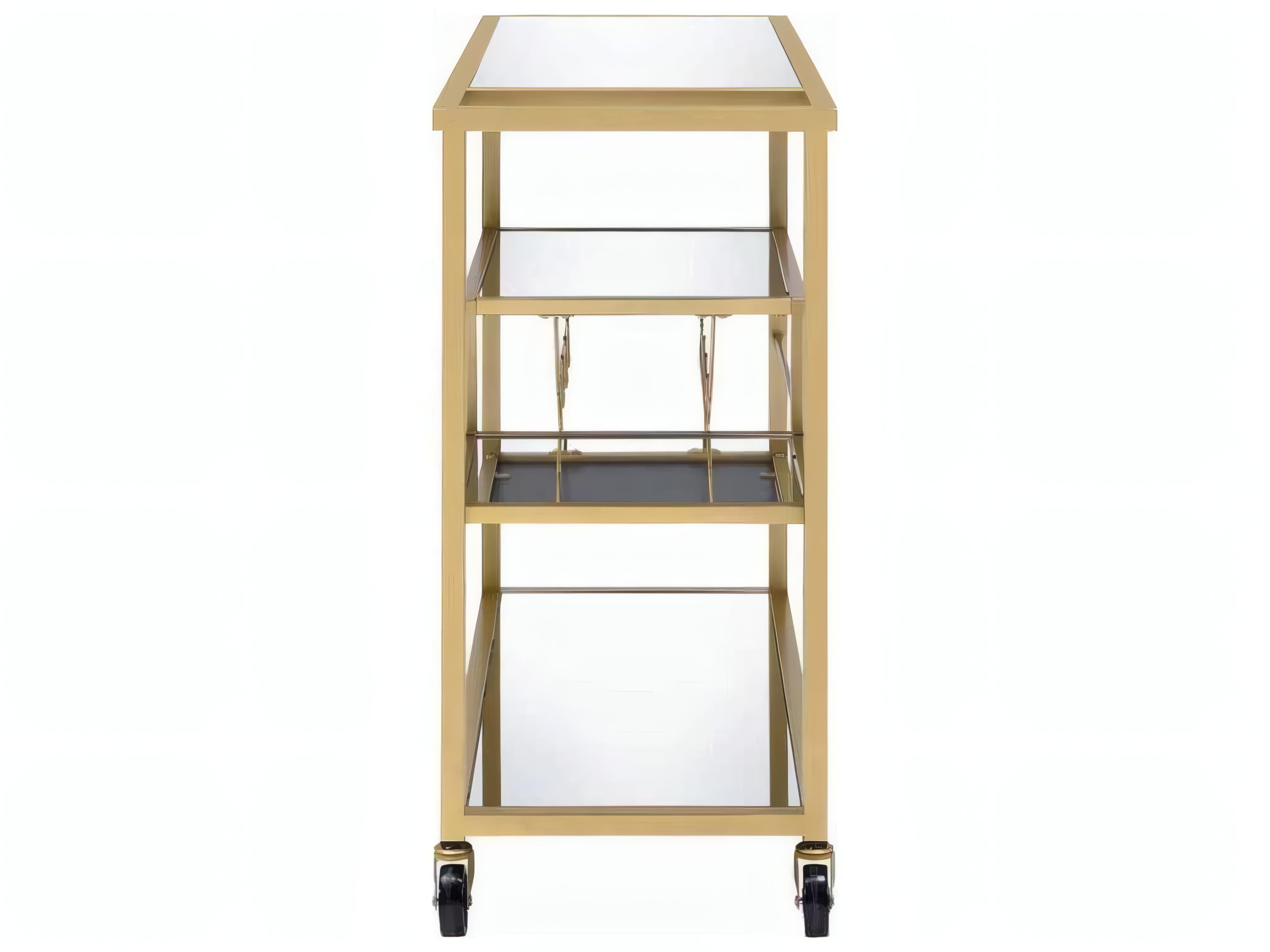 Acme Furniture Glass Champagne Mirror Bar Cart
