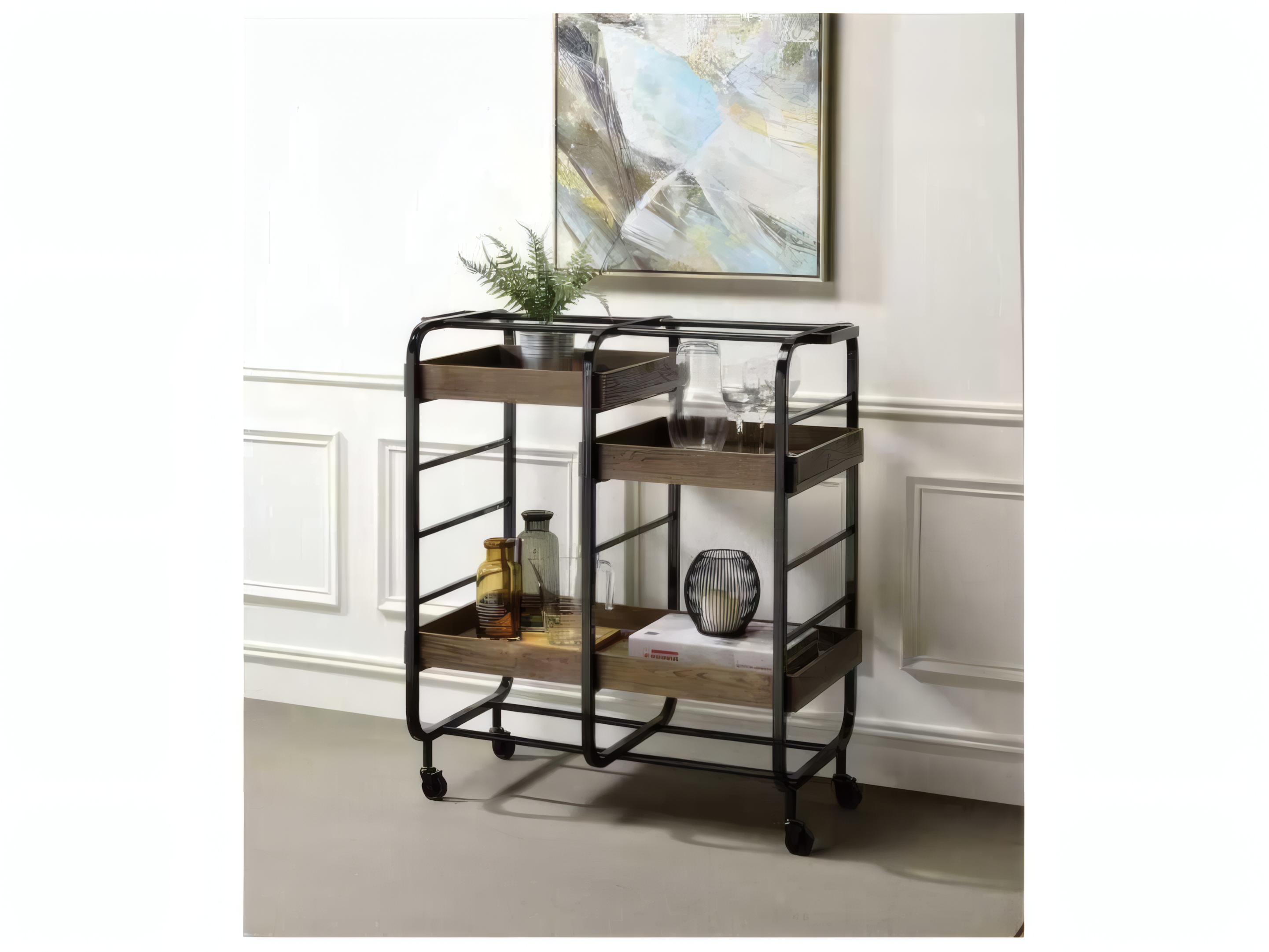 Acme Furniture Vorrik Wood Black Walnut Bar Cart